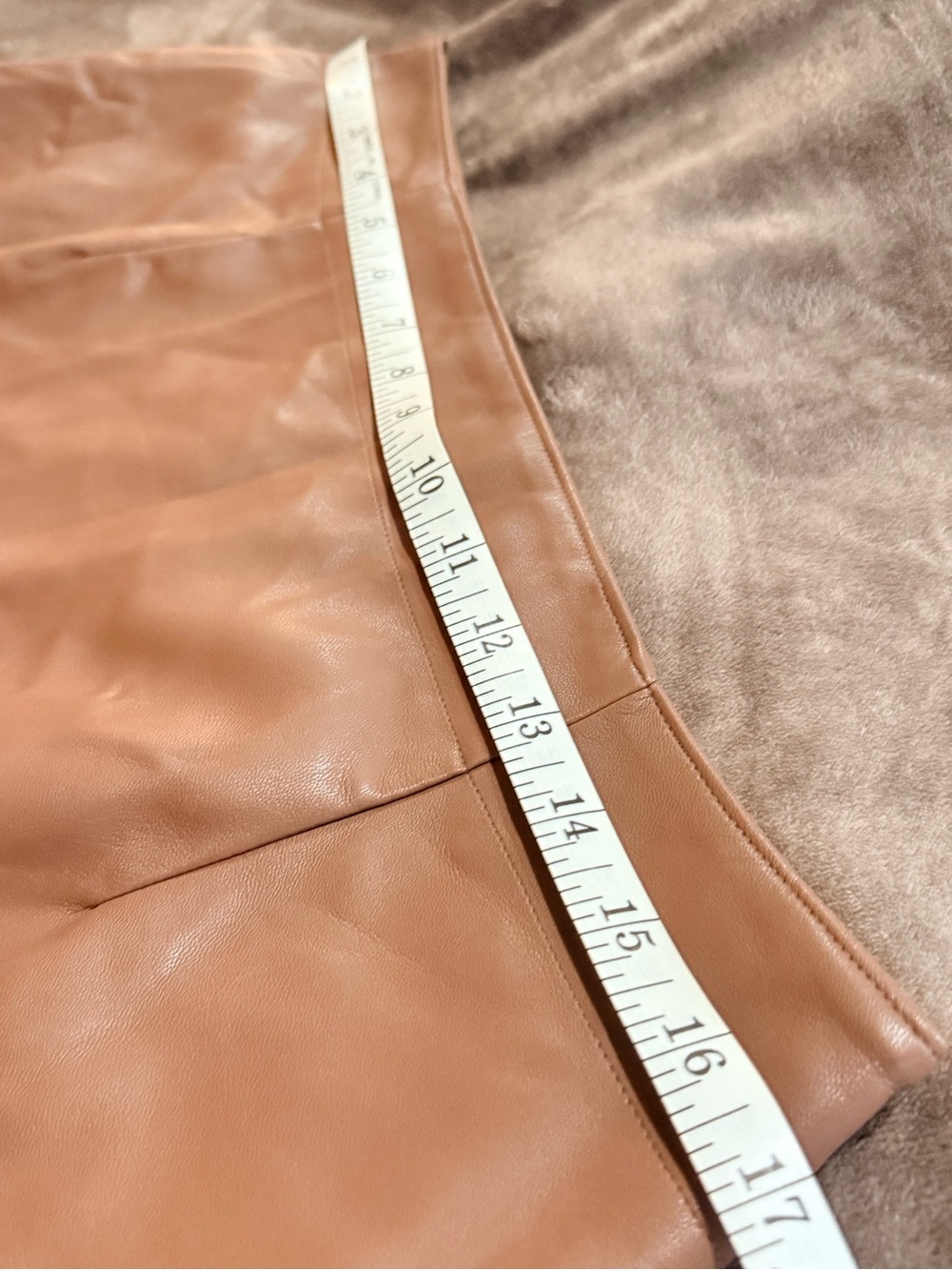 Abercrombie & Fitch Faux Leather Mini Skirt in Tan